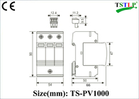 1000v DC Ochrona przeciwprzepięciowa panelu słonecznego 0,6kV / 0,75kV / 0,1kV Do ochrony układu słonecznego